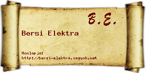 Bersi Elektra névjegykártya